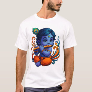 Camiseta Baby Krishna com Flauta - Víbias da Paz 3D vibra