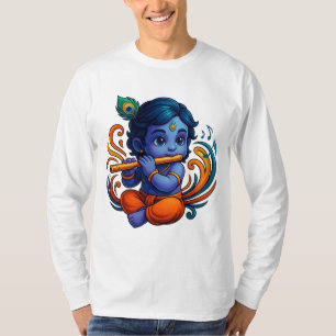 Camiseta Baby Krishna com Flauta - Víbias da Paz   3D vibra