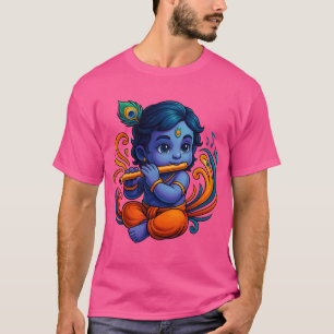 Camiseta Baby Krishna com Flauta - Víbias da Paz   3D vibra