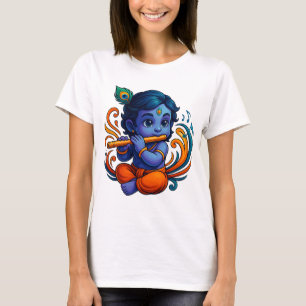 Camiseta Baby Krishna com Flauta - Víbias da Paz 3D vibra