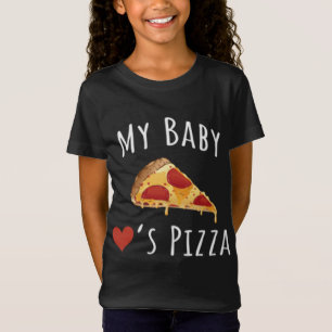 Camiseta Baby Loves Pizza Grávida Mãe Pizza Belly Pregnanc