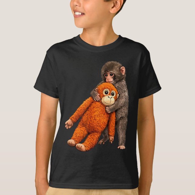 Camiseta Baby monkey punch hugging  (Frente)