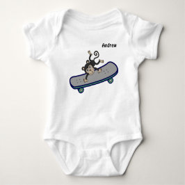 Camiseta baby Monkey  riding skateboards