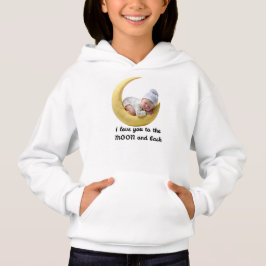 Camiseta Baby Moon Girls Hoodie – Lua e Bebê Roupa de Crian