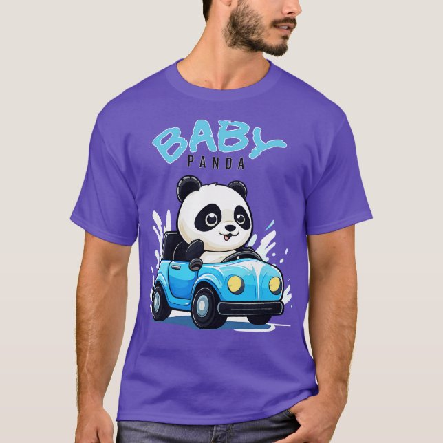 Camiseta Baby Panda dirige um carro (Frente)