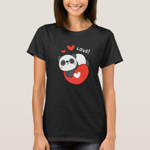 Camiseta Baby Panda on Heart Dia de os namorados Love