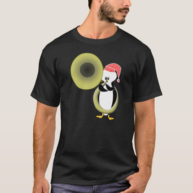 Camiseta Baby Penguin Tocando Tuba (Frente)