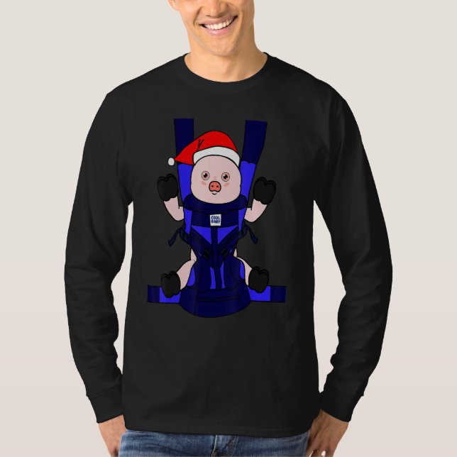 Camiseta Baby Pig Papais noeis Engraçada Farmeira Farmante  (Frente)