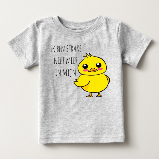 Camiseta Baby reveal Niet meer in mijn eendje schattig (Frente)