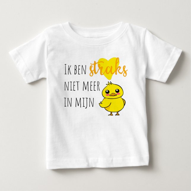 Camiseta Baby reveal Niet meer in mijn eendje schattig (Frente)