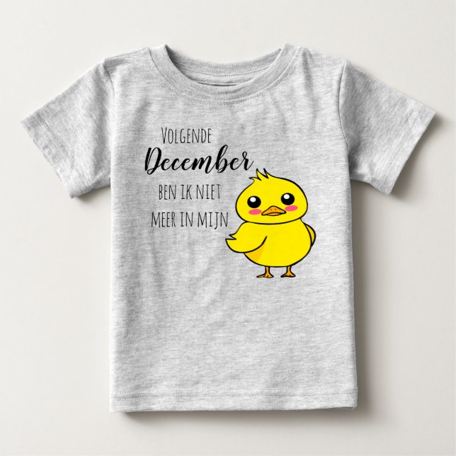 Camiseta Baby reveal Niet meer in mijn eendje schattig (Frente)