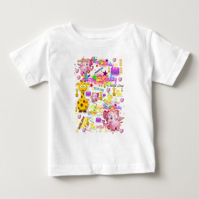 Camiseta Baby Romper Wild Um Primeiro Aniversário (Frente)