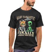 Baby Sarcastic Cat Astronaut and Alien