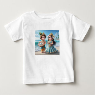 Camiseta Baby Shree Krishna & Radha com Diamond Divine