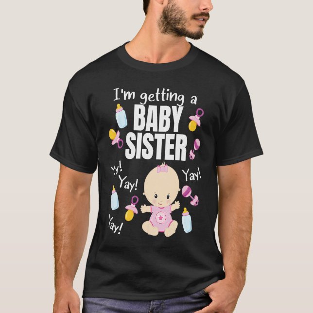 Camiseta Baby Sister reveal I'm getting a Baby Sister Cute  (Frente)