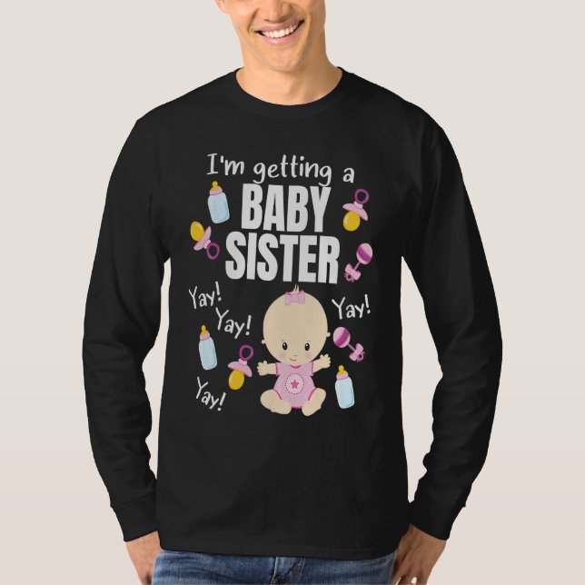 Camiseta Baby Sister reveal I'm getting a Baby Sister Cute  (Frente)