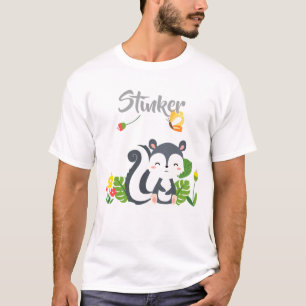 Camiseta Baby Skunk, Borboleta e Flores