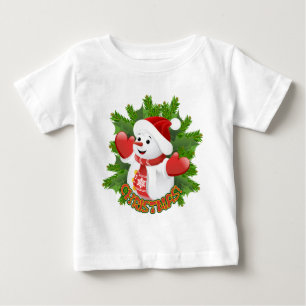 Camiseta Baby Snowman com Ornament Crystal Snowflakes