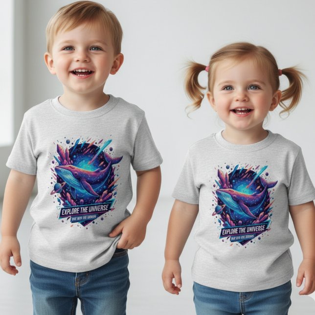 Camiseta Baby Space Whale Explore O Universo Tee (Criador carregado)