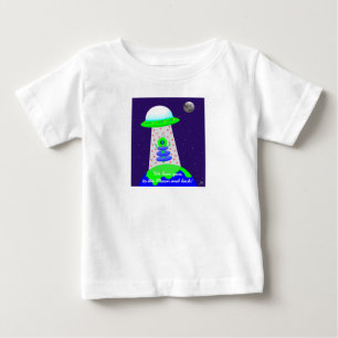 Camiseta Baby T- shirt com alienígena e lua por Jo Images