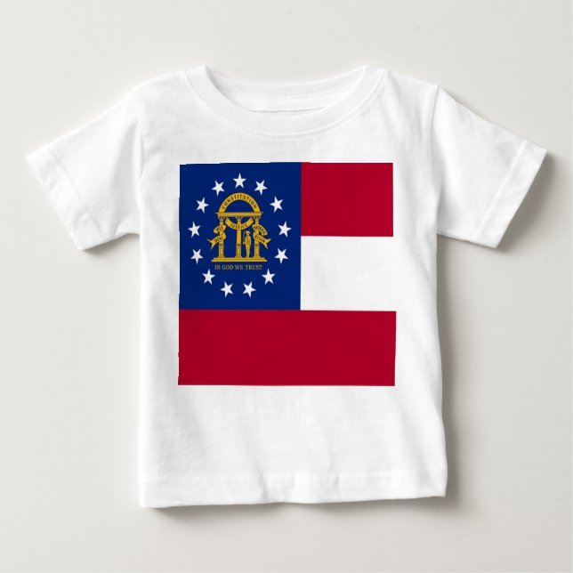 Camiseta Baby T Shirt com Flag of Georgia, EUA (Frente)