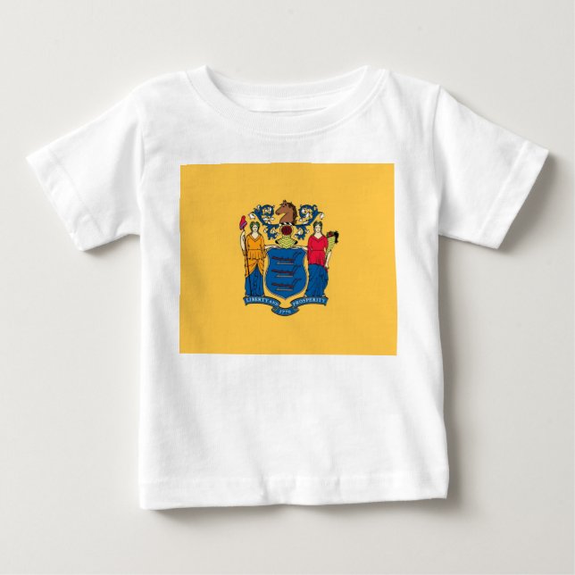 Camiseta Baby T Shirt com Flag of New Jersey, EUA (Frente)