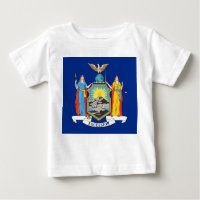 Baby T Shirt com Flag of New York, EUA