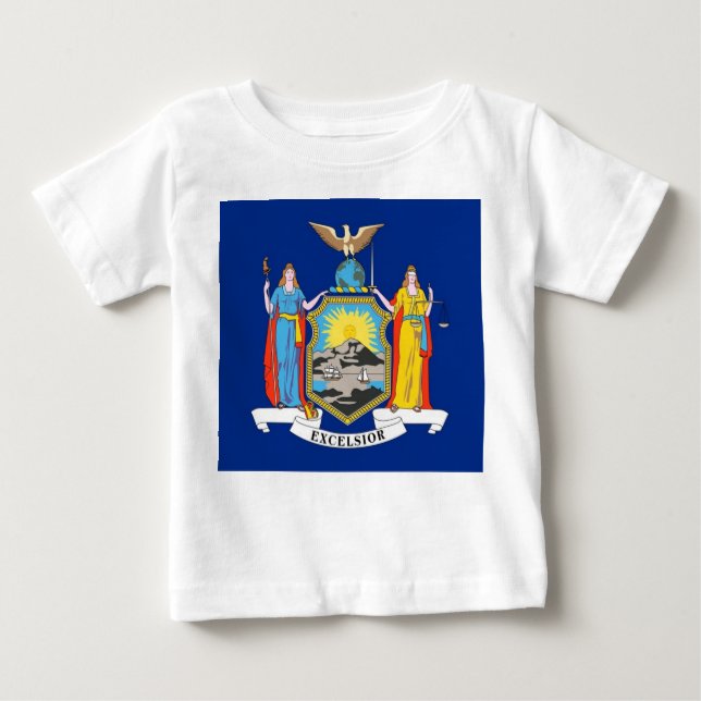 Camiseta Baby T Shirt com Flag of New York, EUA (Frente)