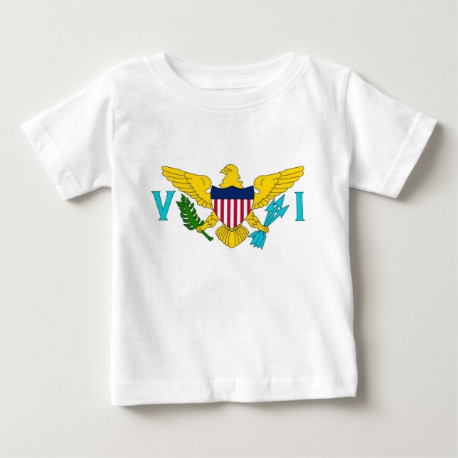 Camiseta Baby T Shirt with Flag of Virgin Islands, EUA (Frente)