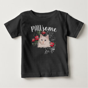 Camiseta baby top gato incrível