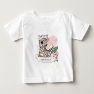 Camiseta *~* Baby Zebra Name Nursery Jungle Sweet Girl 