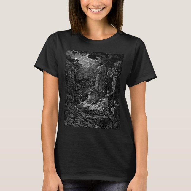 Camiseta Babylon Fallen Gustave Dore Arte Bíblica (Frente)