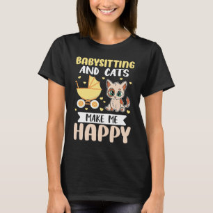 Camiseta Babysitter Babysitting E Cats Me Fazem Feliz