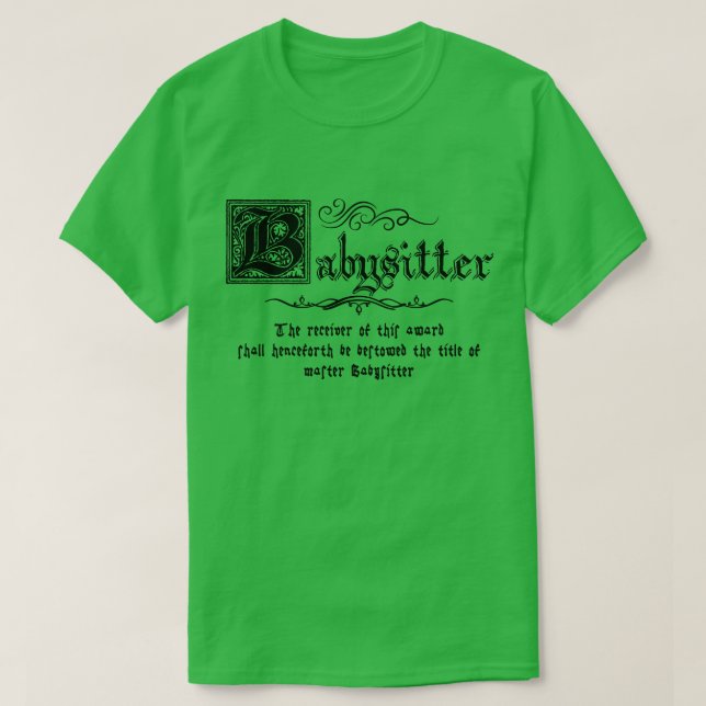 Camiseta Babysitter Mestre Medieval (Frente do Design)