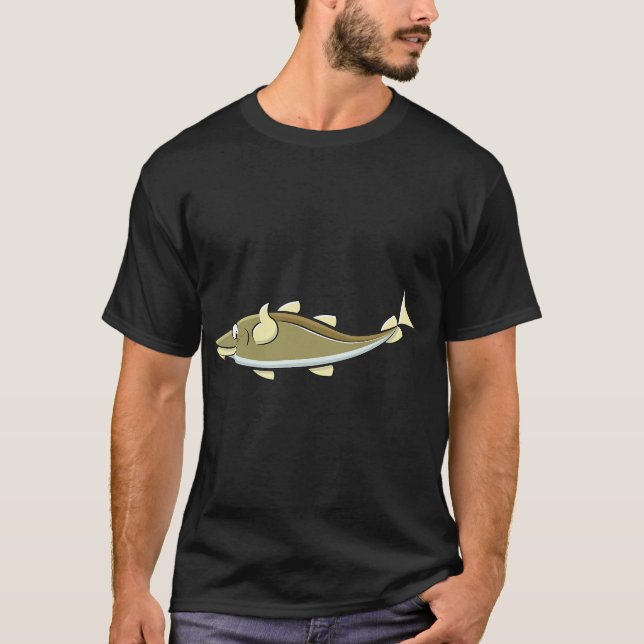 Camiseta Bacalhau feliz de desenho animado (Frente)