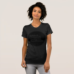 Camiseta Bach, Chopin e Mozart e Beethoven