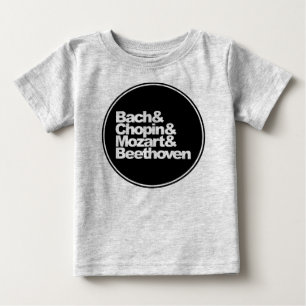 Camiseta Bach, Chopin e Mozart e Beethoven