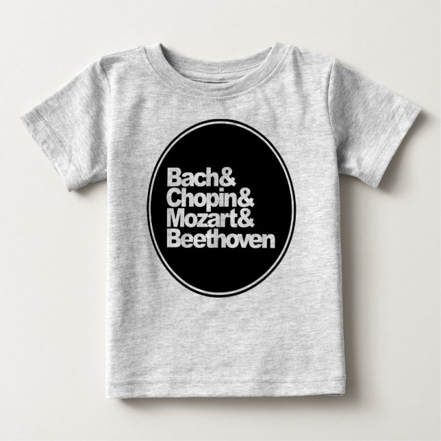 Camiseta Bach, Chopin e Mozart e Beethoven (Frente)