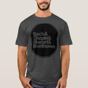 Camiseta Bach, Chopin e Mozart e Beethoven
