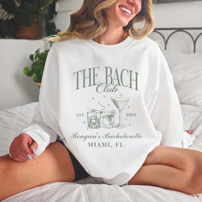 Camiseta Bach Club Personalizado Bachelorette Retro Cocktai (Criador carregado)