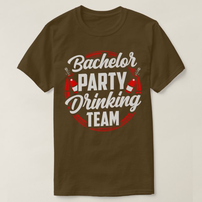 Camiseta Bachelor Party Drinking Team Groom Bride  (Frente do Design)