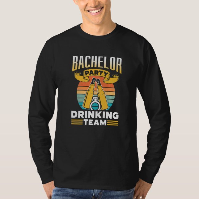 Camiseta Bachelor Party Drinking Team Groom Bride Premium (Frente)