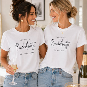 Camiseta Bachelorette Bridesmaid de Script Minimalista Mo