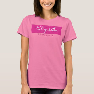 Camiseta Bachelorette Bridesmaid Womens Modern Pink Name