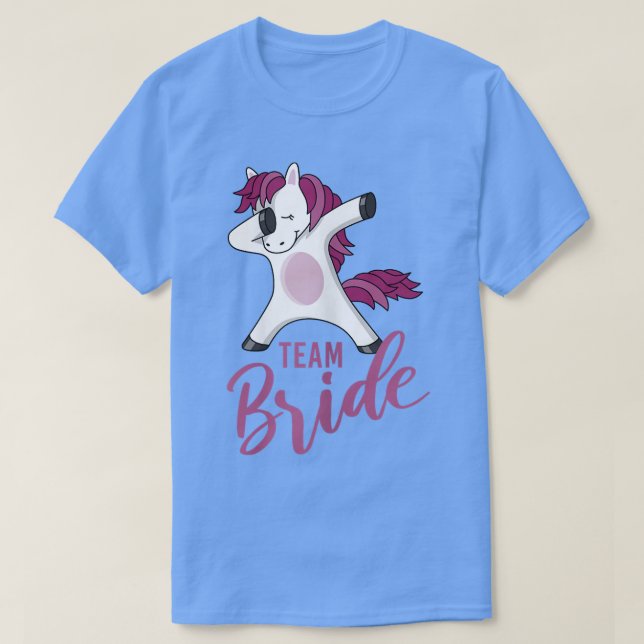 Camiseta Bachelorette Dabbing de unicórnio do time das mulh (Frente do Design)