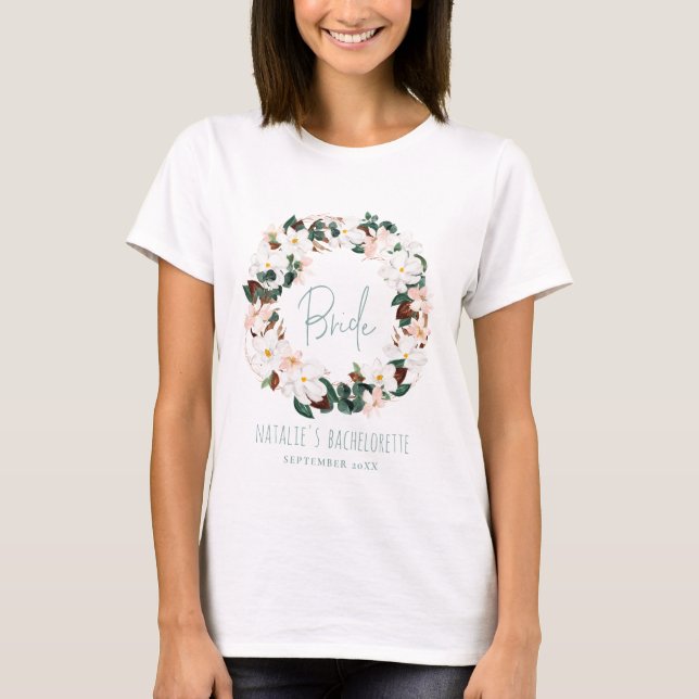 Camiseta Bachelorette de noiva floral tropical (Frente)