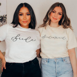 Camiseta Bachelorette de Script Cute Bridesmaid/Partido Bri