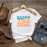 Camiseta Bachelorette do Noivado Retro Bride<br><div class="desc">Design para a noiva. O design tem "encantamento e noivado" e deve ser notado em um evento de solteira. Podem ser vestidos para janto de ensaio,  e juntamente com a sua festa de casamento.</div>