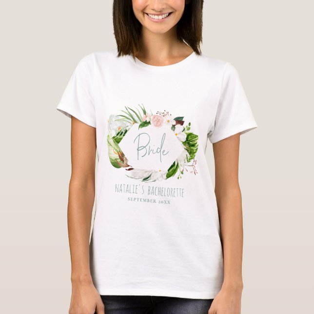 Camiseta Bachelorette floral tropical (Frente)