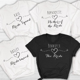 Camiseta Bachelorette Hen Bridal Party - Nome